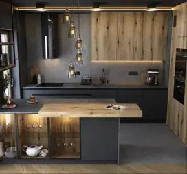 Custom Interior Kitchen Set, Backdrop TV, Lemari, Wardrobe