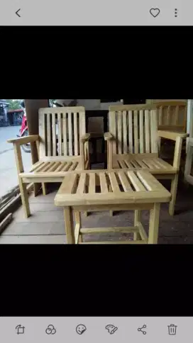 meja teras kayu sungkai