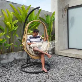 KURSI GANTUNG - HANGING CHAIR - SWING CHAIR - AYUNAN ROTAN SINTETIS