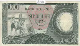 Uang 10.000 tahun 1964 kondisi unc