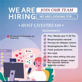 Dibuka! Posisi Host Live Streaming – Gaji Menarik & Siap Lembur
