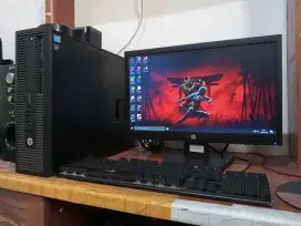 Pc gaming dan editing HP intel core i5 + ram 8gb + monitor 19inch