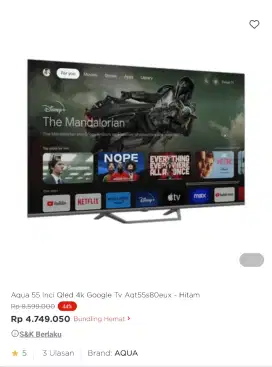 google tv 55inch promo bisa cicilan syarat ktp tanpa dp