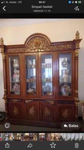 Bufet Lemari 4 Pintu Kayu Jati Luxury