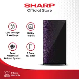 Sharp Kulkas 1 Pintu SJ-X165MG-GB SHINE Magneglas Series Blue 133L
