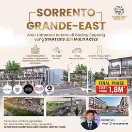 Sorrento Grande-East Ruko Hadap Jalan View Danau Alfresco ada Rooftop