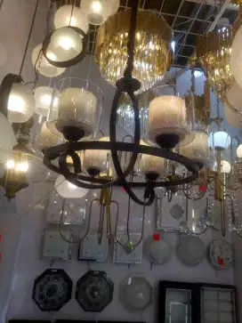 Lampu gantung cabang 6 glass lumina minilaist clasik