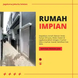rumah cash murah SHM Jakarta Selatan 300 juta dekat stasiun
