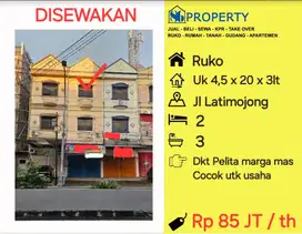 DISEWAKAN Ruko latimojong poros dkt pelita marga mas