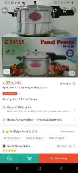 Jual panci presto .