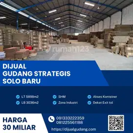 Dijual gudang industri lokasi Solo baru sangat strategis Luas 5898m