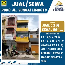 DIJUAL RUKO 3 LANTAI DI SUNGAI LIMBOTO