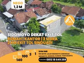 Jual Rumah Sidomoyo 3 Muka Dekat Exit Tol Sinduadi