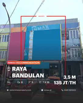 Ruko Murah 3LT Lokasi Strategis Di Raya Bandulan, Cocok Untuk Usaha