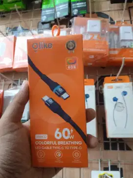 Kabel data type-c to type-c 100CM colorfull LED light kabel PD 60W