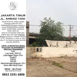 Jual TANAH KOMERSIAL 2651m2, MT Haryono  30 Jt/m2, bisa Bangunan 24Lt
