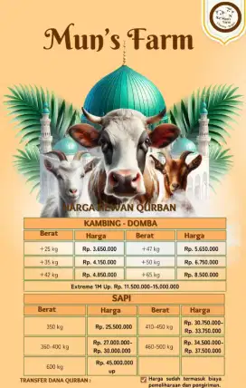 Menjual Kambing, domba dan sapi kurban
