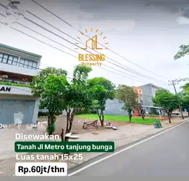 disewakan tanah kavling poros jalan metro tanjung bunga