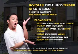 rumah kost strategis 2 km kampus IPB Bogor SHM Full furnished