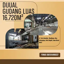DIJUAL  GUDANG LUAS 16.720M