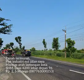 Lahan industri TERMURAH nol jl. raya mantup lamongan