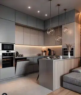 Custom Interior Kitchen Set, Backdrop TV, Lemari, Wardrobe