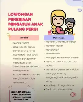 Dicari pengasuh momong anak