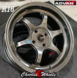 Velg murah promo advan rgd2 r16 4x100 jazz yaris vios city baleno dll
