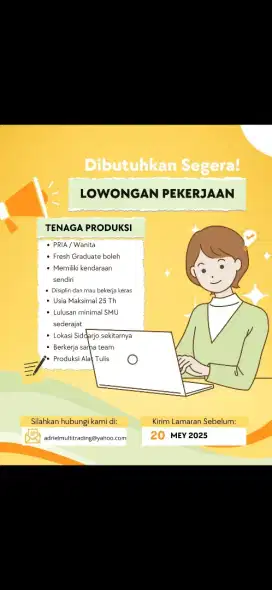 Tenaga Produksi Wanita untuk umkm alat tulis