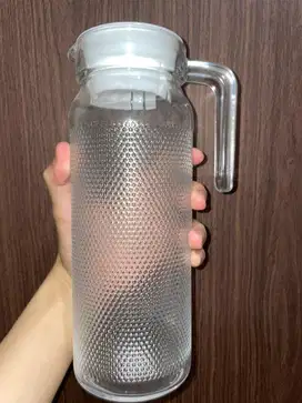 Teko Minum Kaca Water Jug Pitcher Dengan Tutup & Handle
