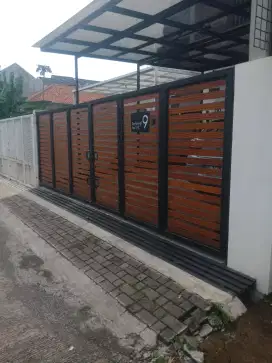 Pagar grc kayu minimalis