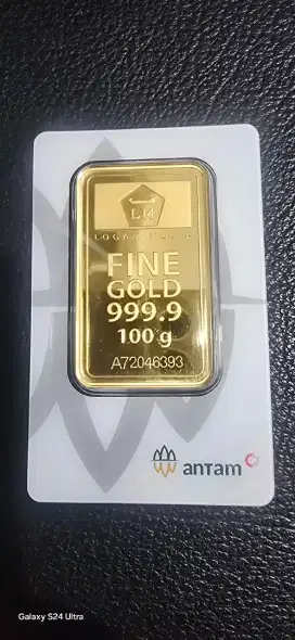ANTAM EMAS 100G NEW PRESS HIJAU ORIGINAL