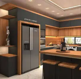 Custom Interior Kitchen Set, Backdrop TV, Lemari, Wardrobe