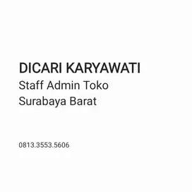 Dicari Karyawati Staff Admin Toko Surabaya Barat