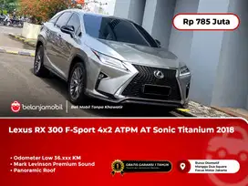 [LOW KM 36RB] Lexus RX300 F Sport 4x2 ATPM AT Sonic Titanium 2018/2019