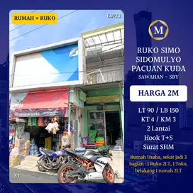 Rumah Ruko Simo Sidomulyo Pacuan Kuda Sawahan Surabaya