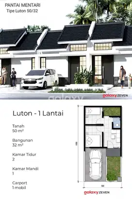 JUAL RUMAH BARU MINIMALIS 1 LANTAI & MEZZANINE PANTAI MENTARI