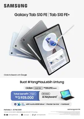 Galaxy Tab S10 FE Series Banyak Hadiah nya