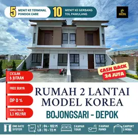 Ruma 2 lantai cantik jalan lega hanya 10 menit ke pintu tol Pamulang