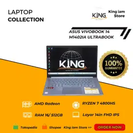 ASUS VIVOBOOK 14 M1402IA RYZEN 7 4800HS RAM 16GB SSD 512GB NVMe LAYAR