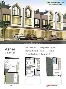 JUAL RUMAH BARU SCANDINAVIAN 3 LANTAI + ROOFTOP PANTAI MENTARI