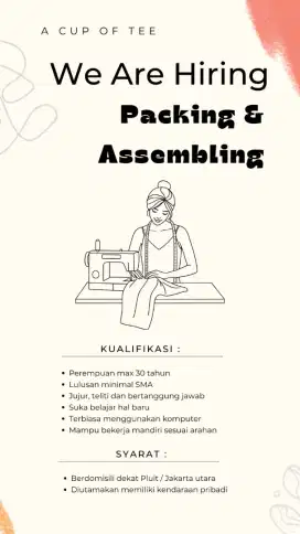 Helper packing SIAP LANGSUNG KERJA, ADA KENDARAAN