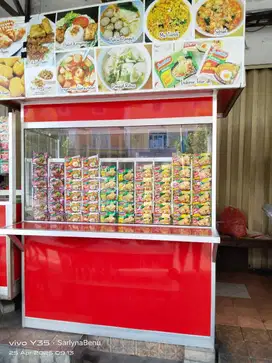 Estalase meja booth jualan 1,5m x 1m seiken bagus no cacat 2jt murah