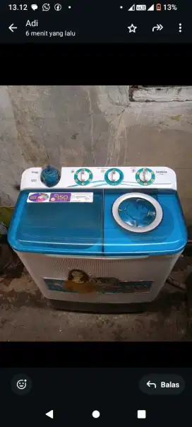 Mesin cuci 2 tabung merk Sanken
