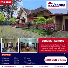 Disewakan Rumah Posisi Hook Di Daerah Gunung - Gunung