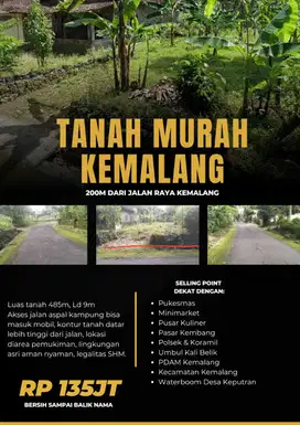 TANAH MURAH KEMALANG DEKAT JALAN RAYA KEMALANG