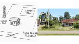 JUAL TANAH MURAH PLUS RUMAH & SAWAH SIAP GARAP