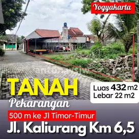 Tanah Jogja Jl Kaliurang Km 6,5 Sedan Lt 432 m2 Lebar 22 m SHM