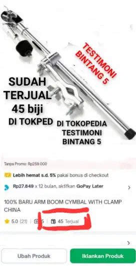100%br TERMURAH REKBER ARM.STAND SIMBAL PLUS CLAMP