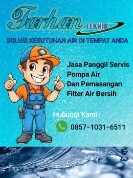 jasa panggil servis mesin air, pemasangan filter air bersih ,sumur bor